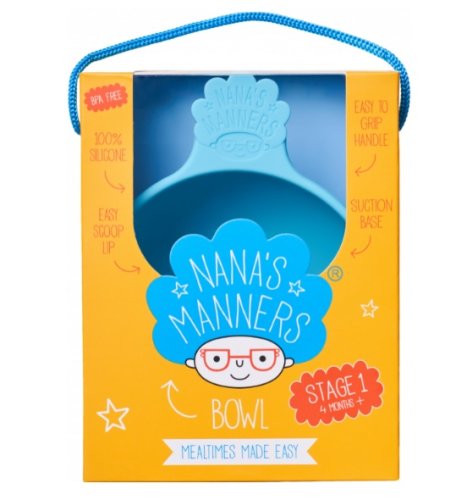 Nana's Manners Bol pentru diversificare cu ventuza etapa 1 albastru