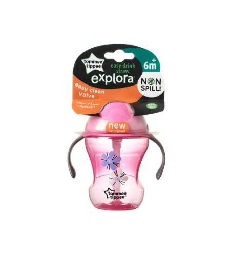 Cana easy drink cu pai explora tommee tippee 230 ml floricele roz