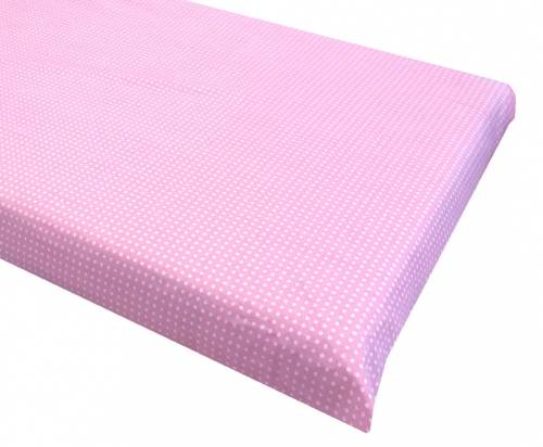 Deseda Cearsaf cu elastic roata 140x70 cm buline albe pe roz