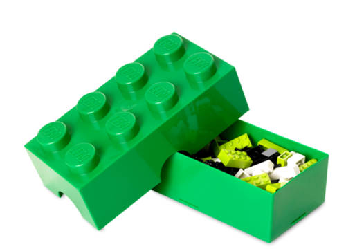 Cutie sandwich lego 2x4 verde inchis