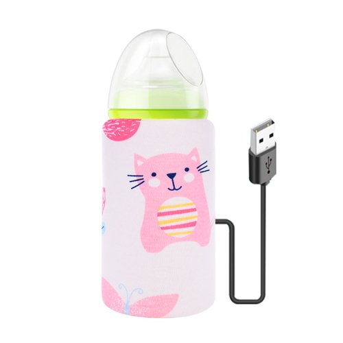 Incalzitor portabil pentru biberoane bebumi b imprimeu pisica-roz
