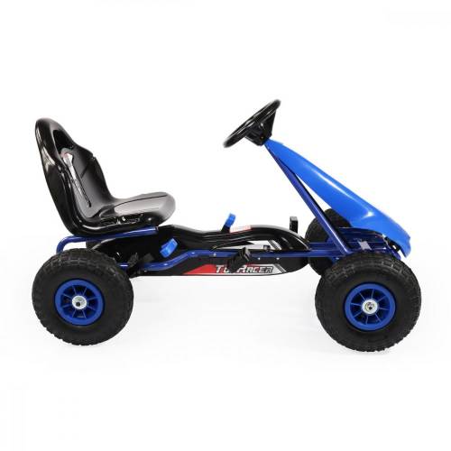 Moni Kart cu pedale pentru copii cu roti gonflabile top racer blue