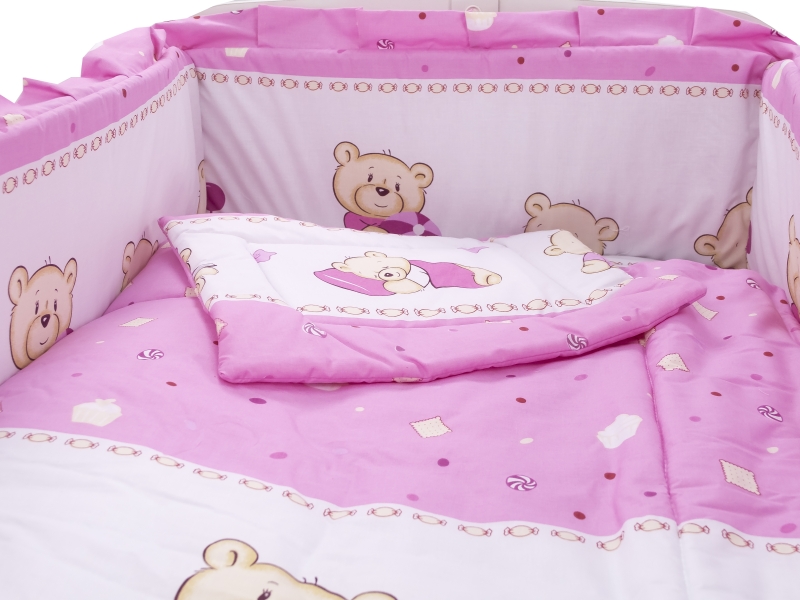 Lenjerie teddy toys roz m1 5 piese 120x60 cm