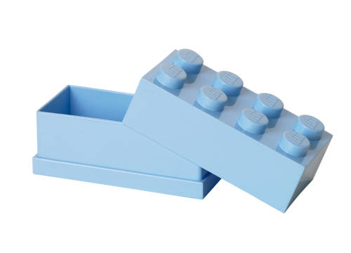 Mini cutie depozitare lego 2x4 albastru deschis