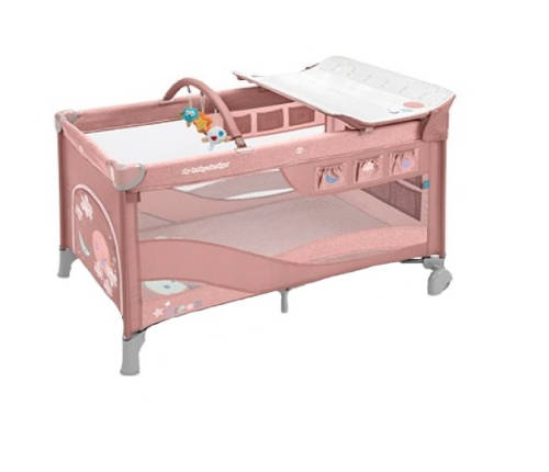 Patut baby design pliabil cu 2 nivele dream 08 pink 2019