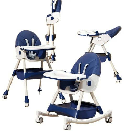 Scaun de masa multifunctional 3 in 1 little mom rocking chair blue