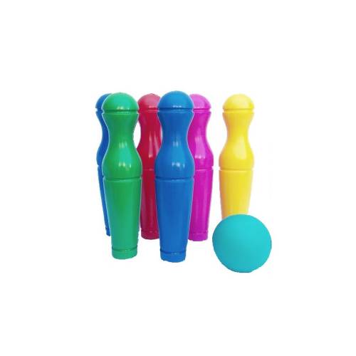 Super Plastic Toys Set de bowling cu 9 popice colour fun