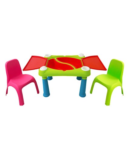 Ketter Set masuta cu 2 scaunele cu spatar multicolor