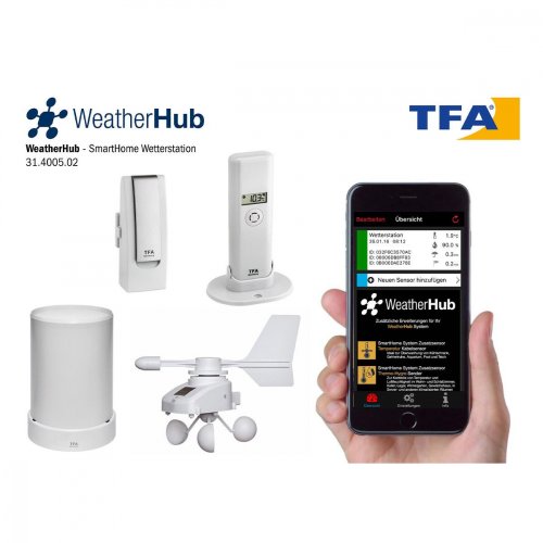 Sistem meteo smarthome cu masurare temperatura data logger cu comunicare cu smartphone weatherhub tfa