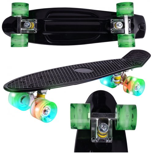Malplay Skateboard cu led-uri pentru copii 56x15cm black