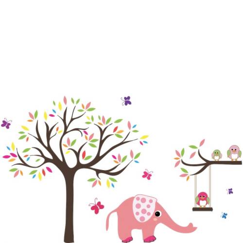 Tiparo Sticker perete copii animalute si copacel 85 x 100 cm