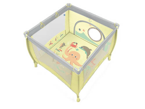 Tarc pliabil play up galben baby design cu inele ajutatoare