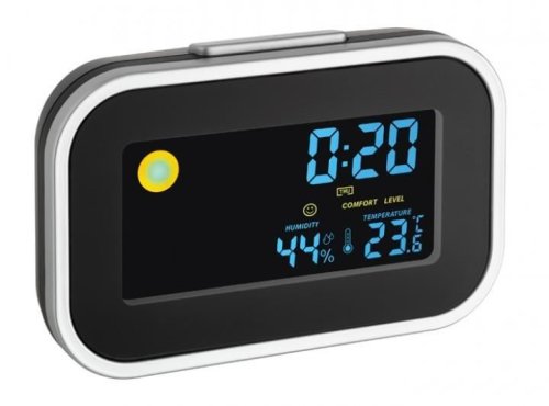 Termo-higrometru cu ceas si alarma iluminat tfa 60.2015