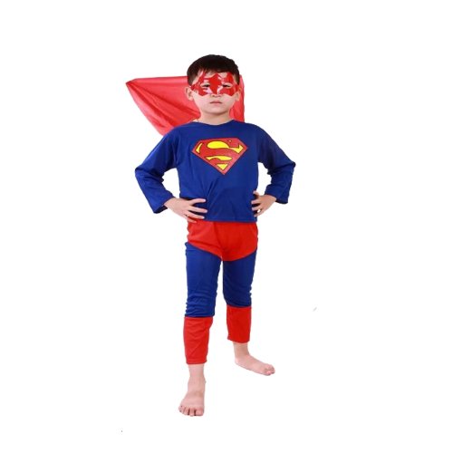 Costum superman pentru copii, albastru 7-9 ani 130-140 cm