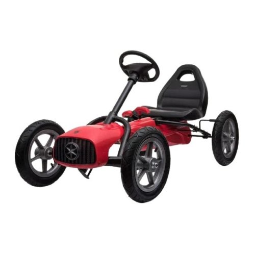 Kart cu pedale go kart tsk114 pentru copii cu varsta intre 4-8 ani,roti din cauciuc cu camera,scaun reglabil,culoare rosu