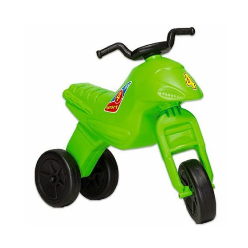 Motocicleta copii cu trei roti fara pedale, mare, culoarea verde mar
