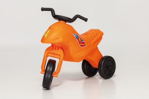 Motocicleta copii cu trei roti fara pedale, mediu, culoarea portocaliu