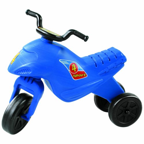 Motocicleta copii cu trei roti fara pedale, mic, culoarea albastru inchis
