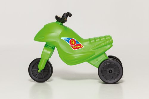 Motocicleta copii cu trei roti fara pedale, mic, culoarea verde mar