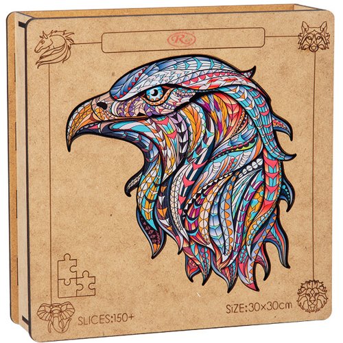 Puzzle jigsaw din lemn, 3d, vultur, 150 piese, 30x30, wd7020-d rco®