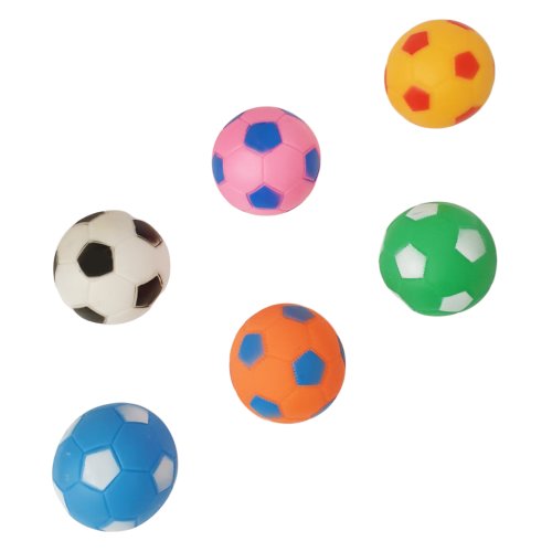 Set jucarii de baie mingii de fotbal din cauciuc moale si texturat, 7 cm, 6 bucati, vc4504 rco